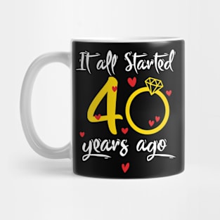 Wedding Anniversary 40 Years Together Golden Family Marriage Gift For Husband And Wife Mug